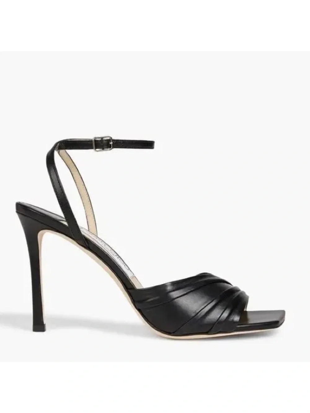 Jimmy Choo Basil Ankle Strap High Heel Black Sandals, Size 35 NEW in Box+DustBag